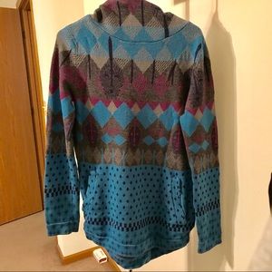 JNBY wool cowl neck hoodie sweater with pockets